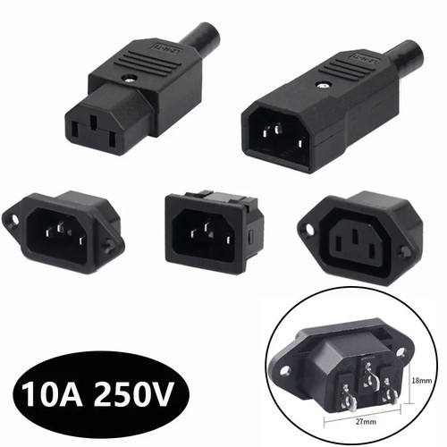 Iec320 10a 250v black male - iec320,
