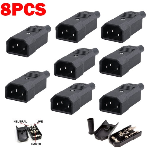 8pcs rewireable iec c14 mains - rewireable,